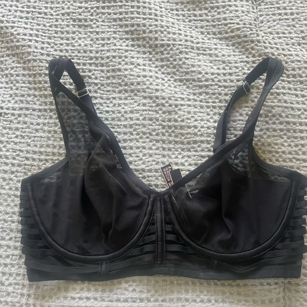 Victoria Secret 32DD Black Mesh Bralette